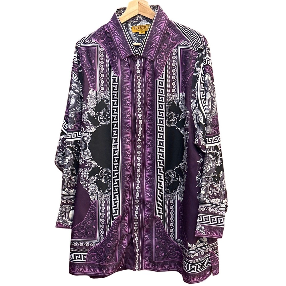 Prestige Original Button Down Shirt Medusa Baroque Maximalist Luxe Purple